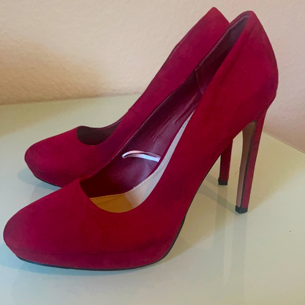 Red holiday high heels